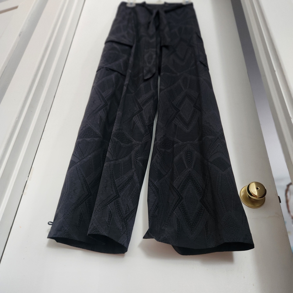 Royal Robbins Black Patterned Wide-Leg Pants
